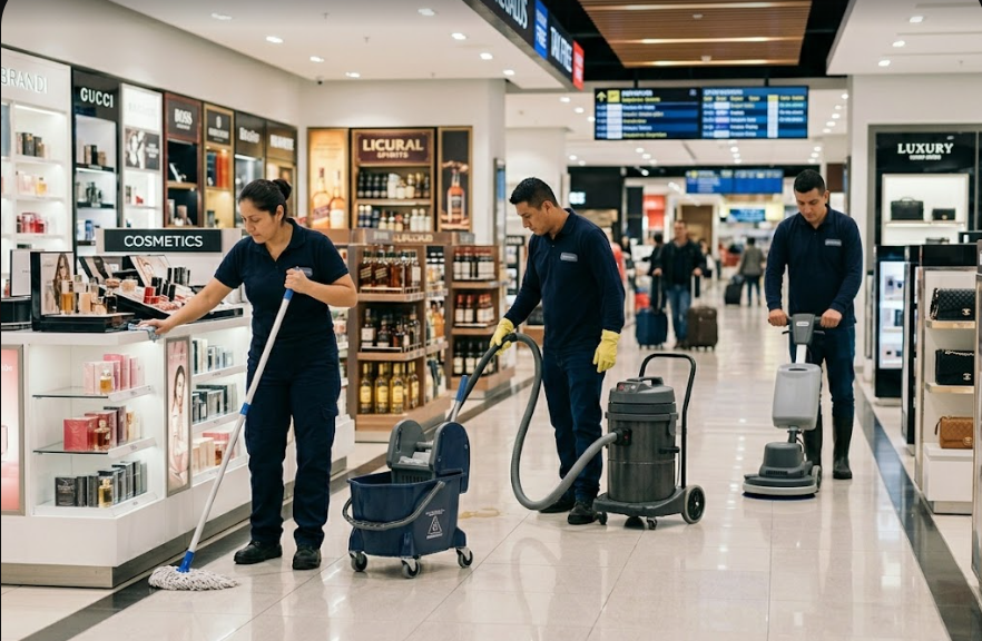 Equipo de limpieza TERSERPRO en servicio profesional en local comercial Bogotá